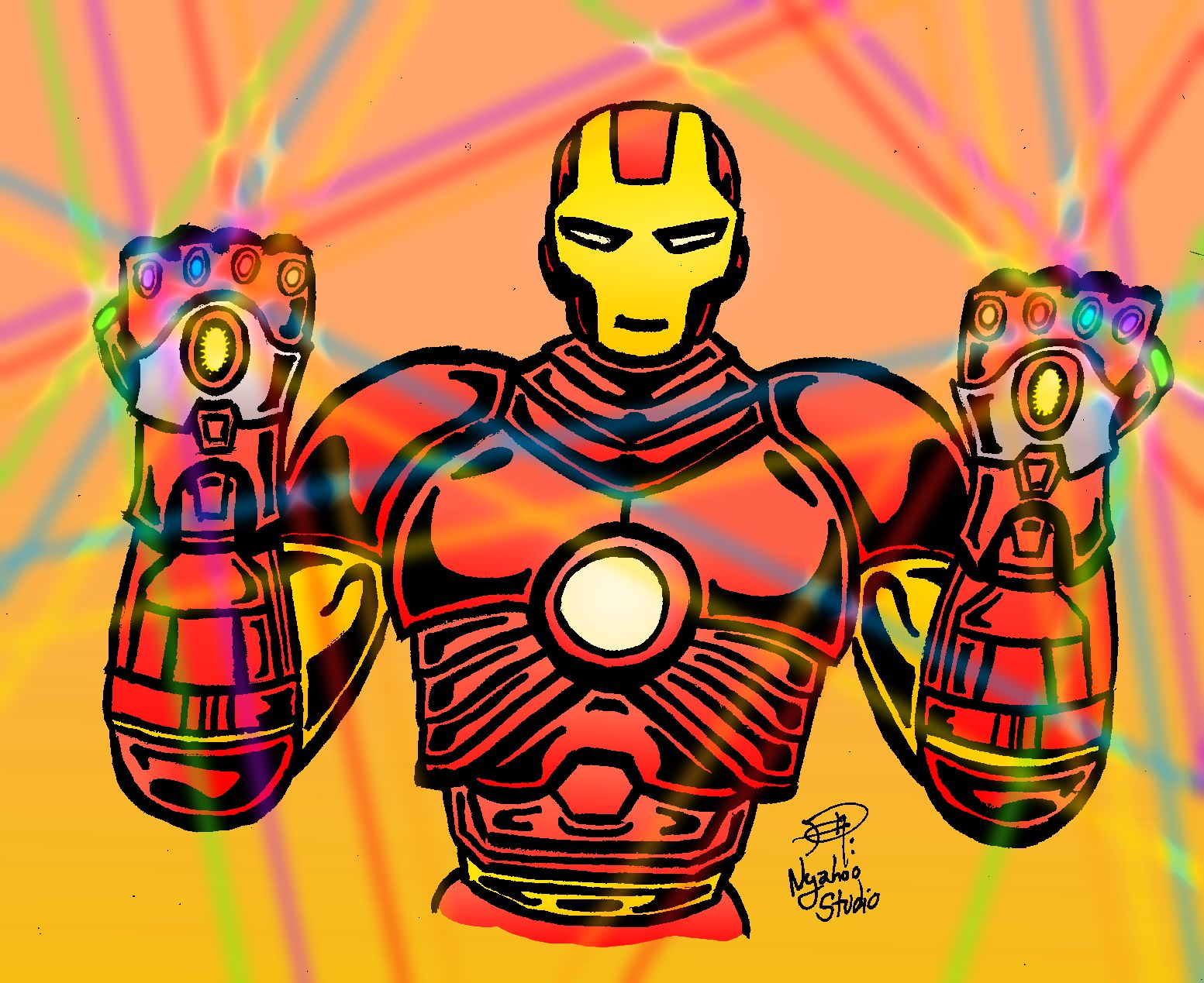 Iron Man with 2 Infinity Gauntlet