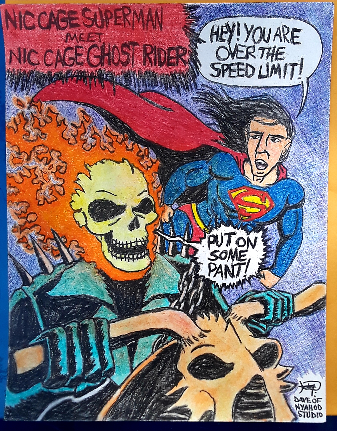 Nick Cage Superman meet Nick Cage Ghost Rider